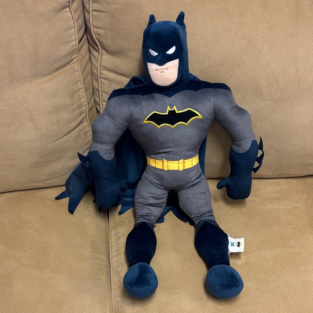 DC Batman Stuffed Animal - Black, Gray, Yellow